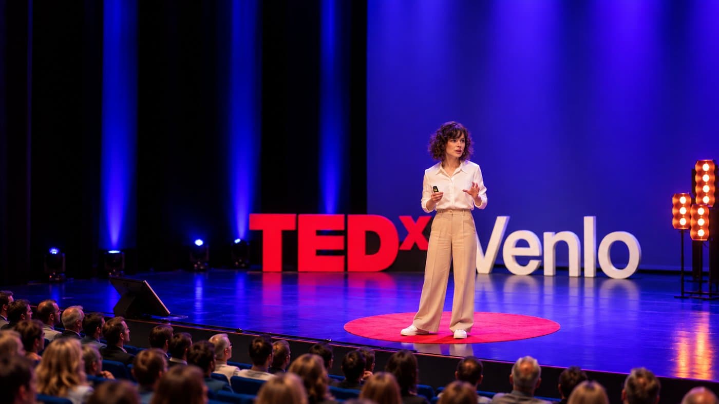 Liza Cornet op het podium van TEDxVenlo